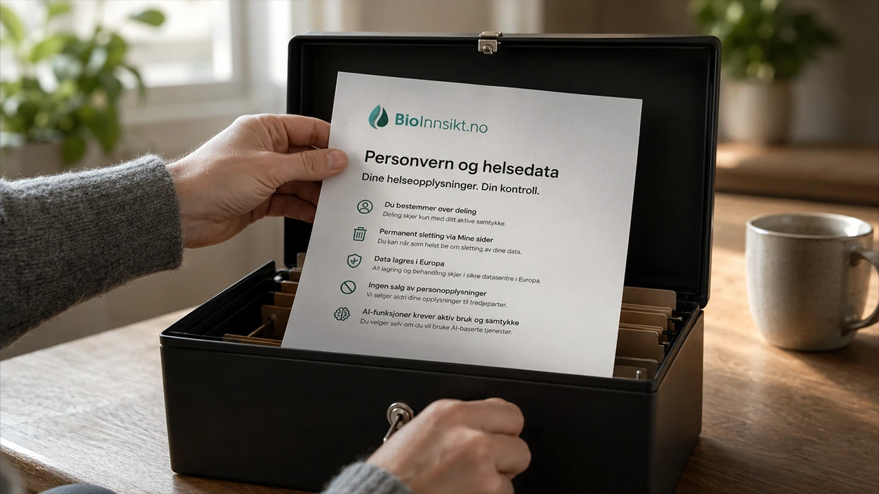 Personvern og datakontroll i BioInnsikt helseapp